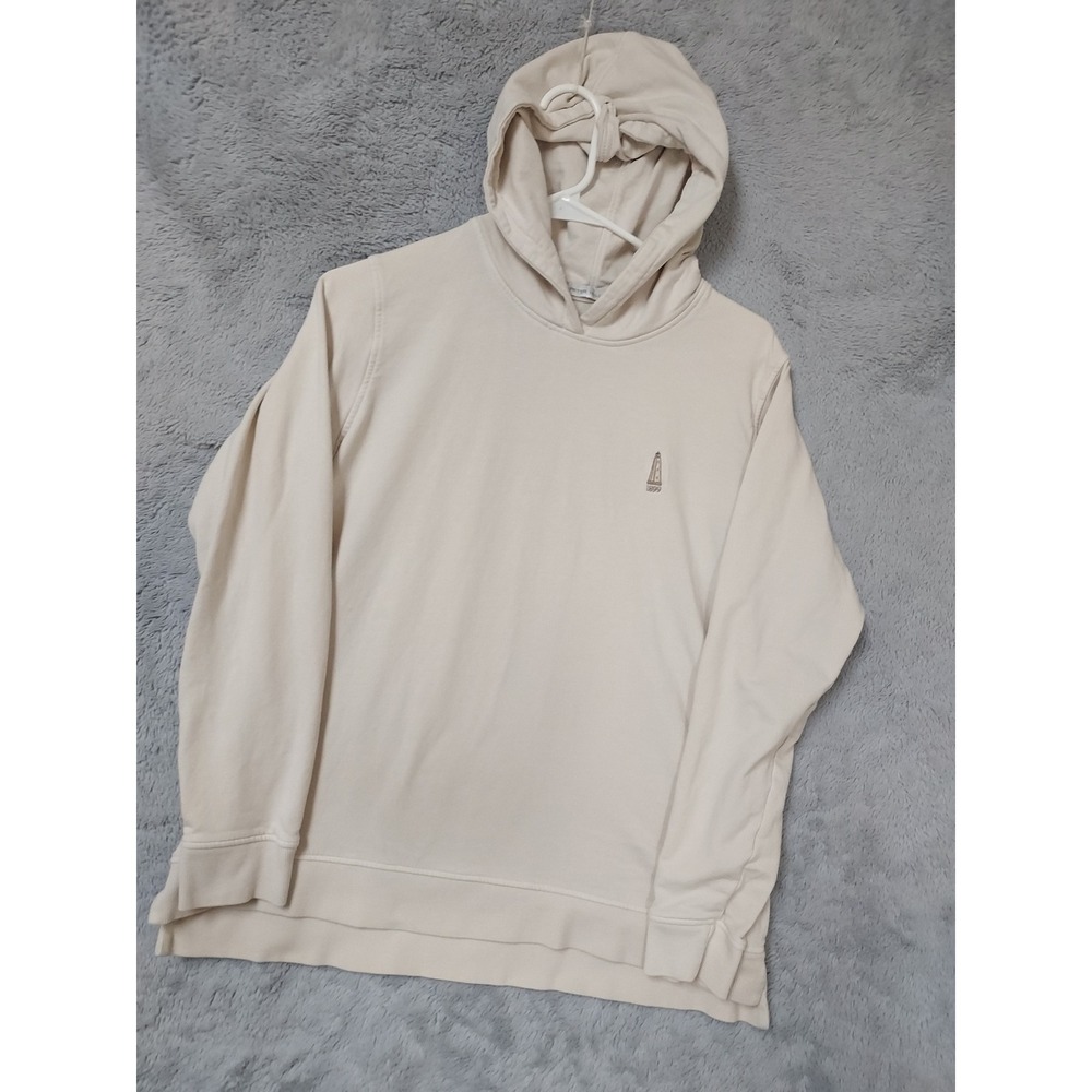 Peter Millar Hoodie Womens Medium Lava Wash Relaxed Preppy Lighthouse Logo Cream